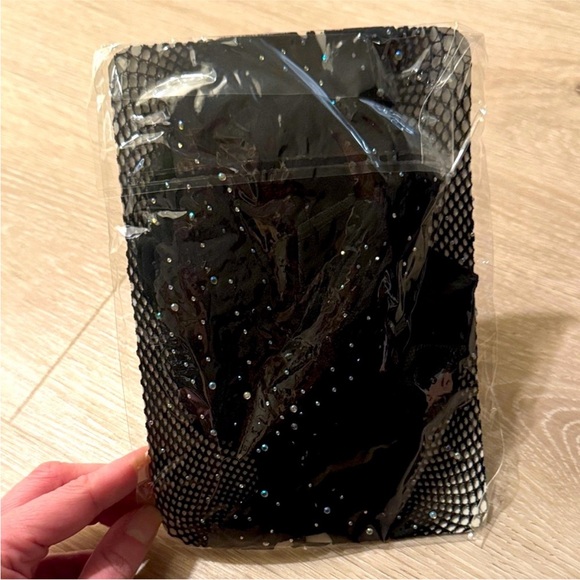 Sparkling Rhinestone Fishnet Garter Tights NEW 🏷️ - Picture 4 of 4